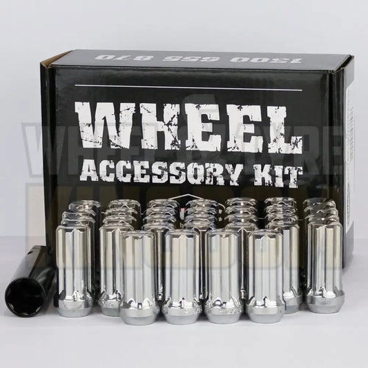 Dynamic Accessories Wheel Nut 14x1.5 52mm Spline Chrome (7-point Truck) (pack of 32 + Key)