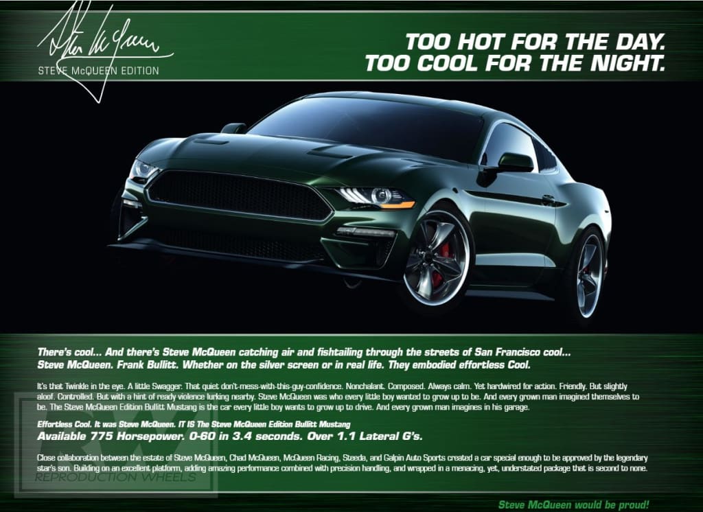 [FORGED] Ford Mustang Bullitt Steve Mcqueen Edition 20 inch Graphite Machined REPLICA Wheel