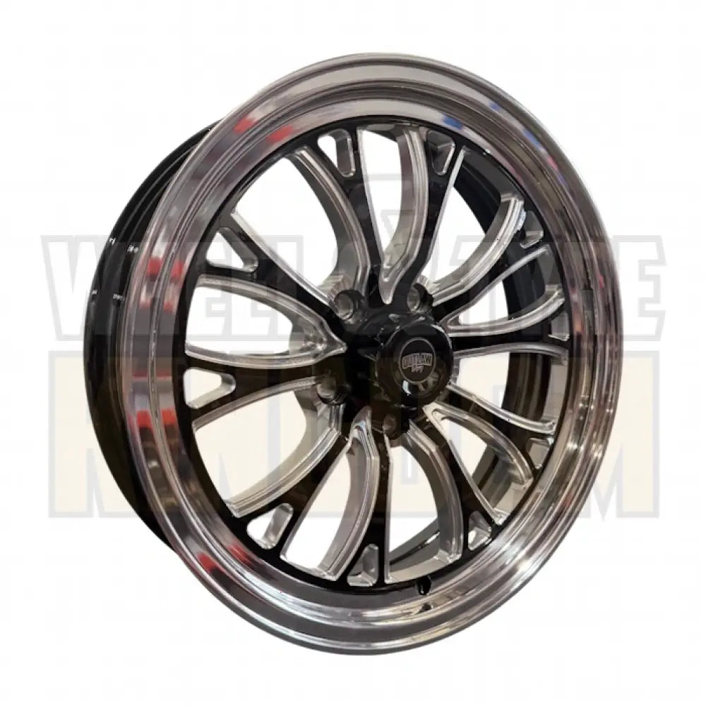 Outlaw Drag Intensity 17x4.5 1.75"BS Chevrolet - Gloss Black Polished Lip