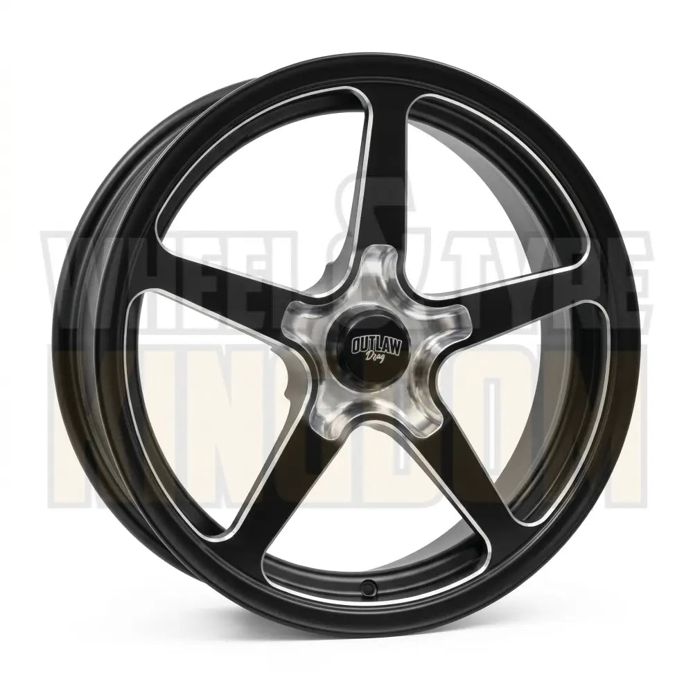 Outlaw Drag Penta FR 17x4.5 1.75"BS - Satin Black Milled