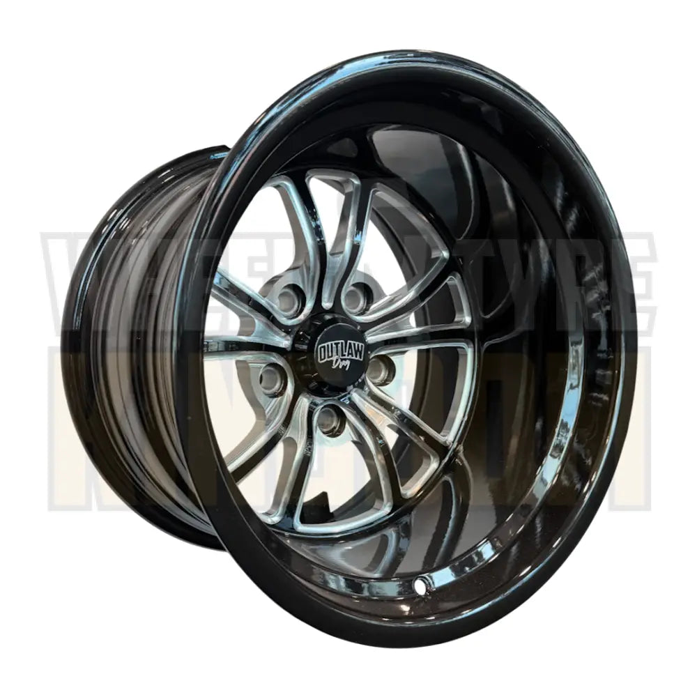 Outlaw Drag Widow 15x10 3"BS Ford - Gloss Black Milled