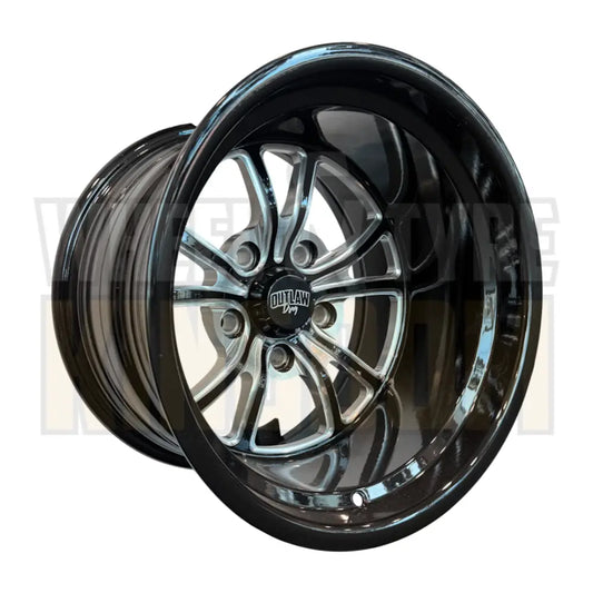 Outlaw Drag Widow 15x10 4"BS Chevrolet - Gloss Black Milled