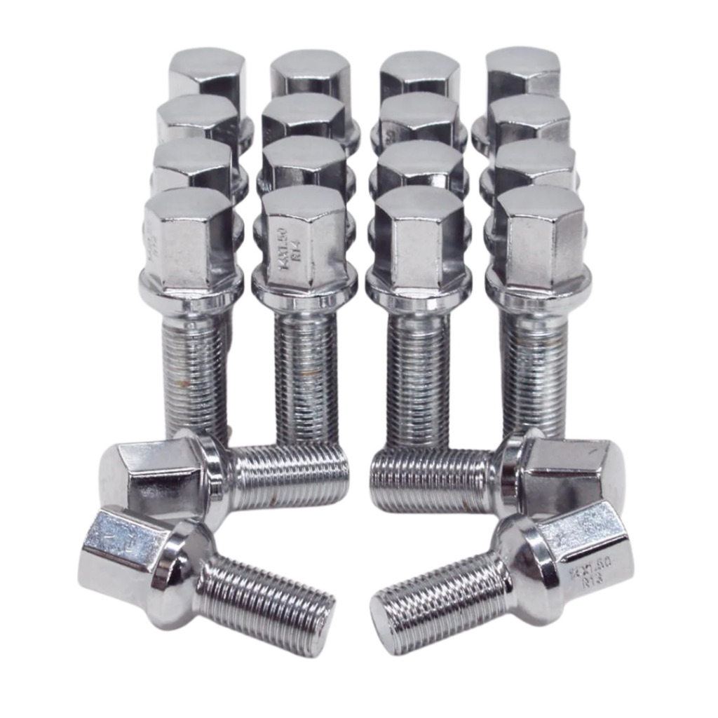 RW Chrome Lug Bolts 14x1.5 35mm for Ball Type Spherical Seat OE Wheels