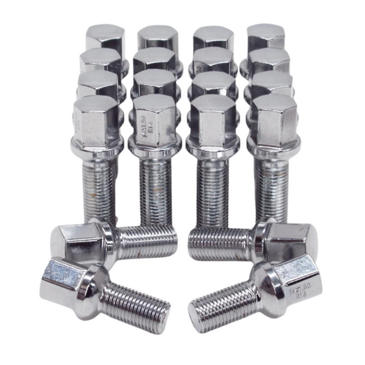 RW Chrome Lug Bolts 14x1.5 35mm for Ball Type Spherical Seat OE Wheels