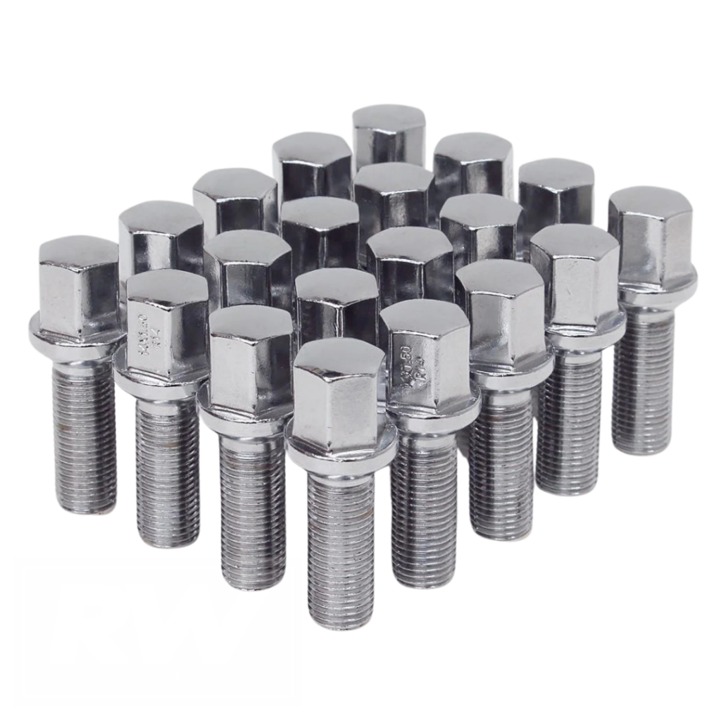 RW Chrome Lug Bolts 14x1.5 45mm for Ball Type Spherical Seat OE Wheels