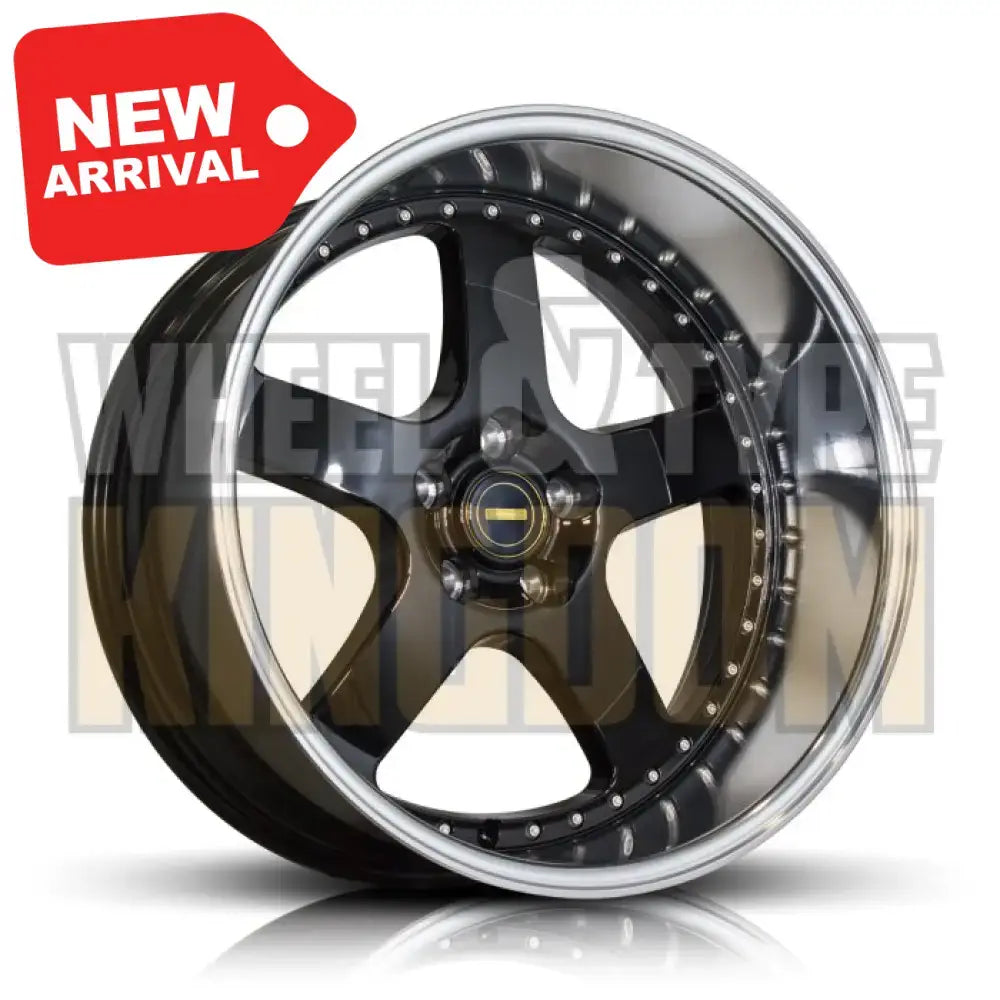 Simmons 20x10.0 5x114.3 -38.1 FR-1 Gloss Black Mirror Lip