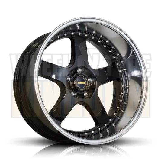 Simmons 20x12.0 5x114.3 -63.6 FR-1 Gloss Black Mirror Lip