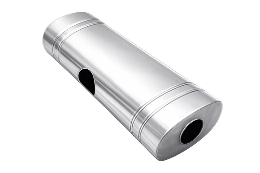 EAST WEST 3" Inlet muffler twin 2.5" outlet 304 Stainless Steel